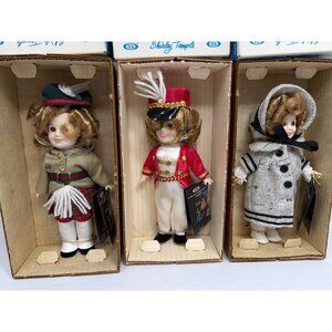 Shirley Temple Doll 3 pc set 7in Wee Willie Winkie Dimples Rich Girl w Boxes